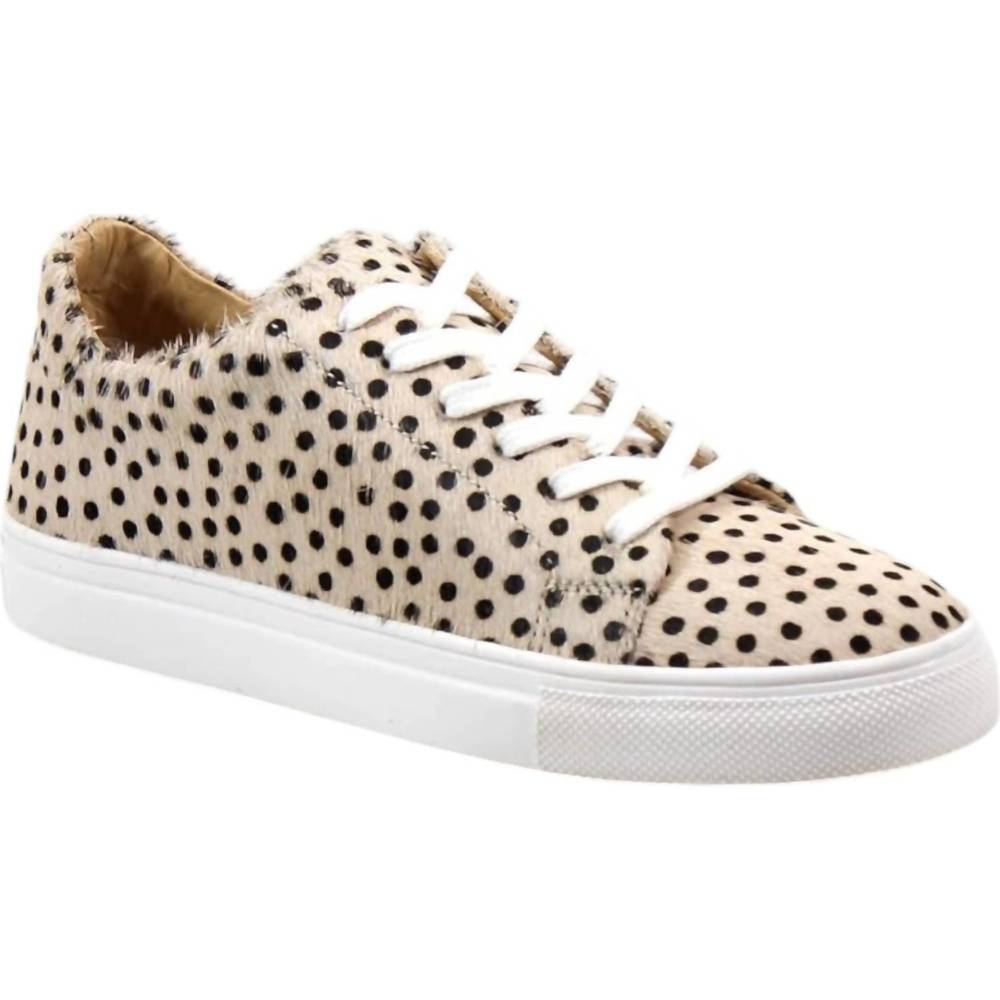NEW DIBA TRUE women's gizmo sneakers - medium in beige polka dot